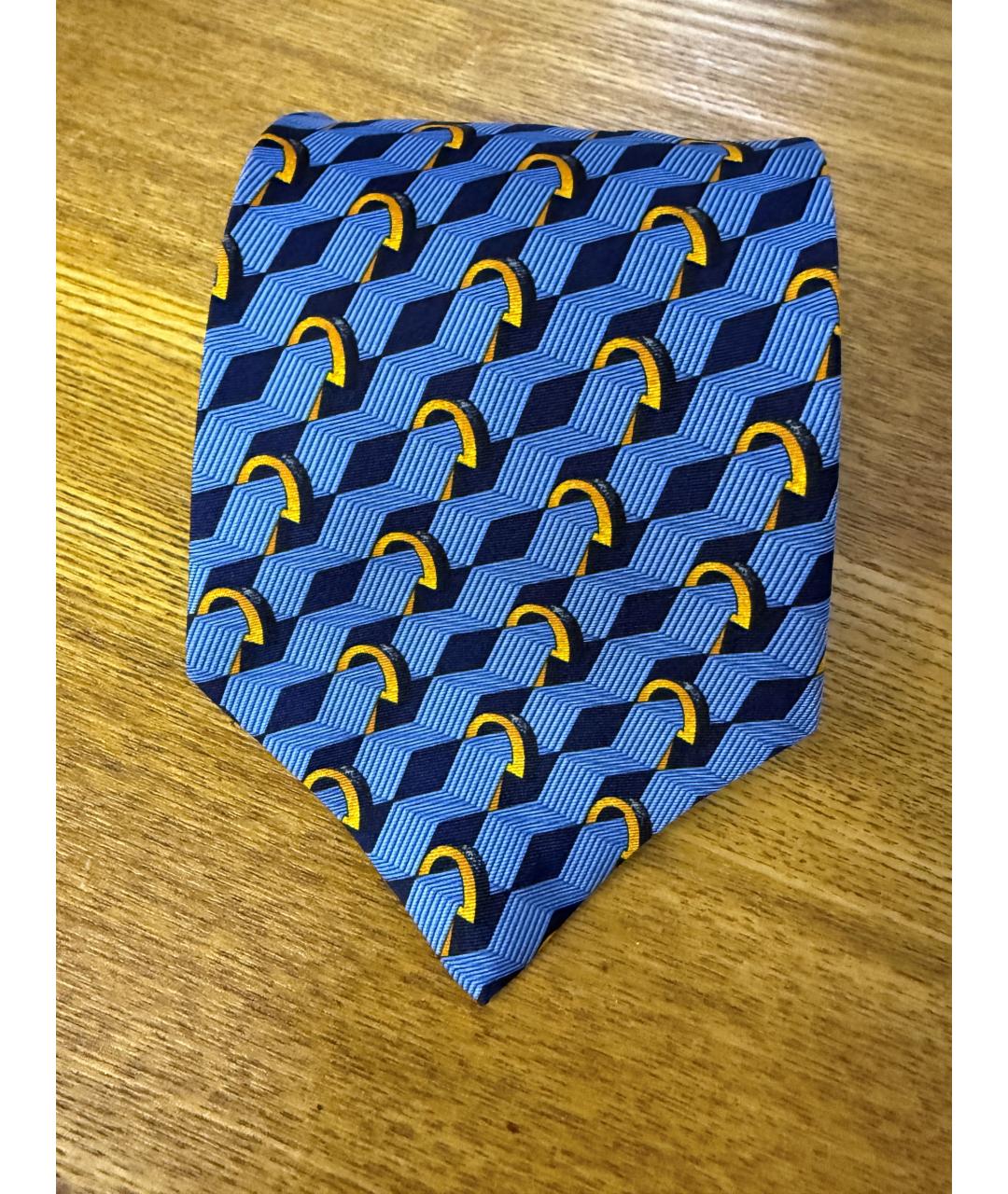 CELINE Синий шелковый галстук, фото 6