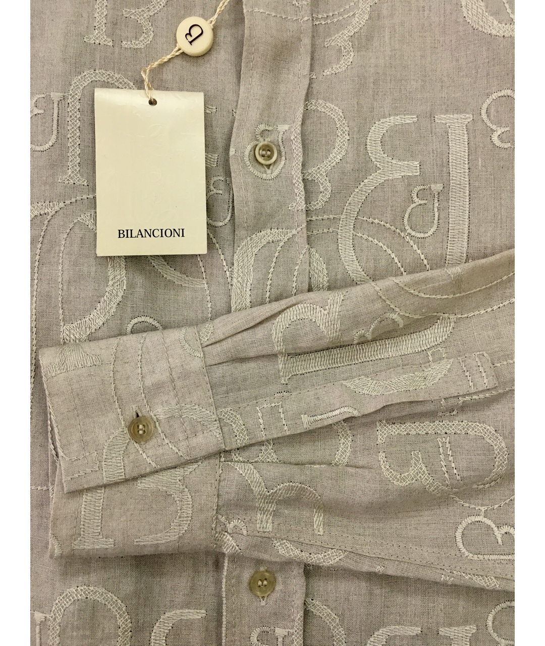 BILANCIONI Бежевая льняная кэжуал рубашка, фото 4