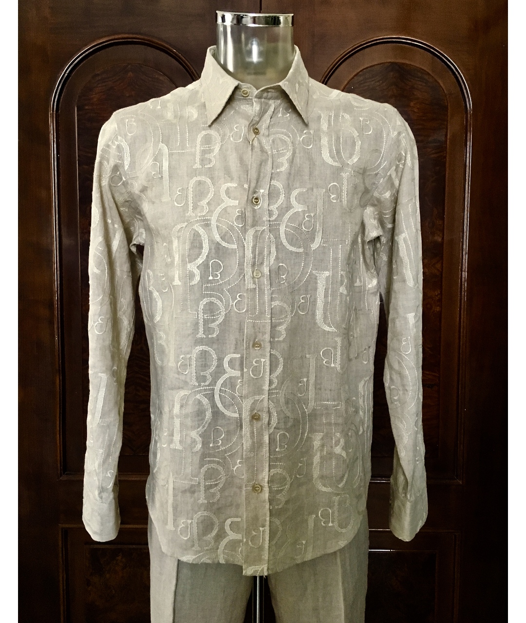 BILANCIONI Бежевая льняная кэжуал рубашка, фото 8