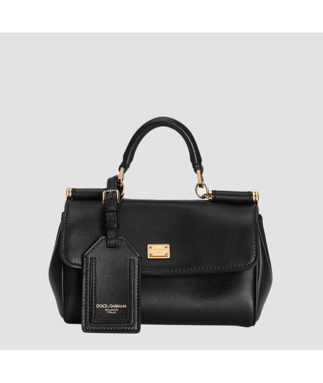 DOLCE&GABBANA Черная кожаная сумка через плечо, фото 8