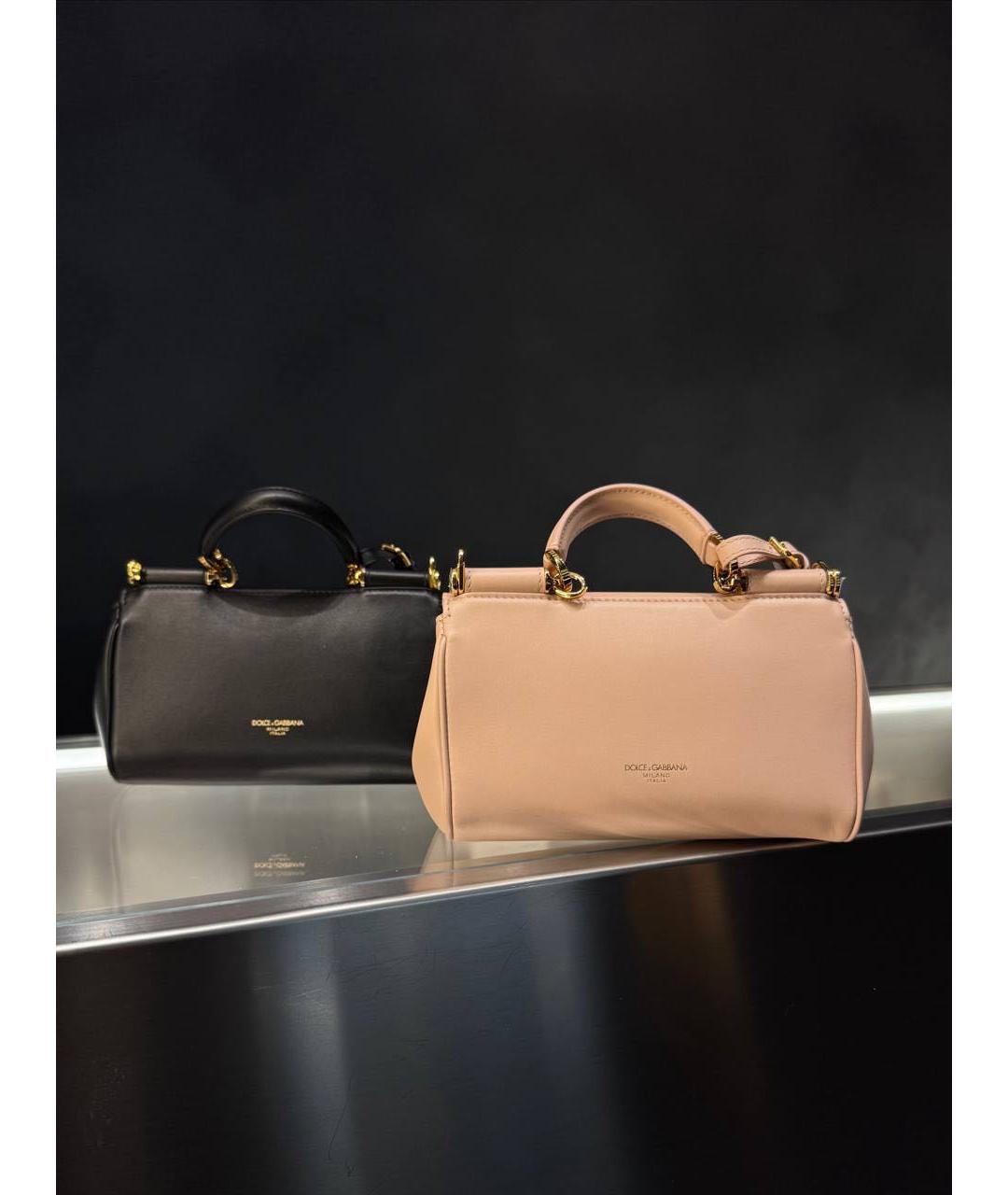 DOLCE&GABBANA Черная кожаная сумка через плечо, фото 3