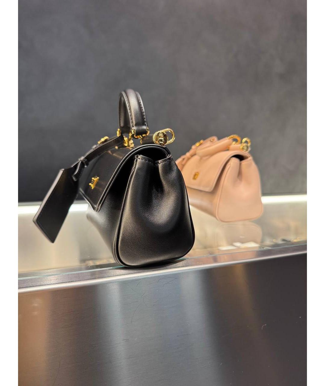 DOLCE&GABBANA Черная кожаная сумка через плечо, фото 2