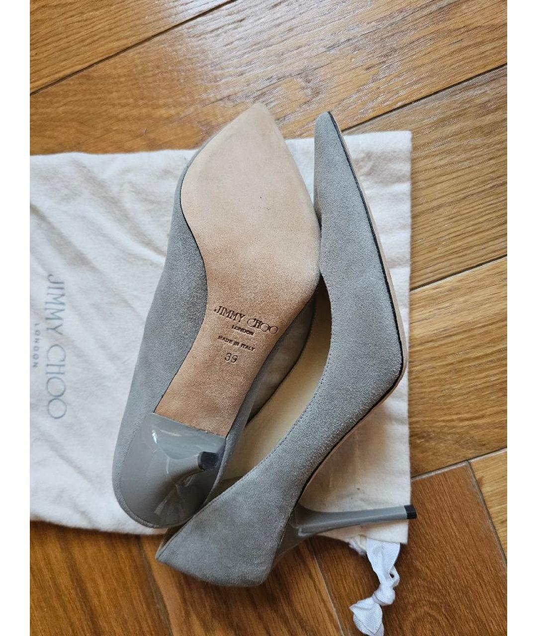JIMMY CHOO Серые замшевые туфли, фото 2