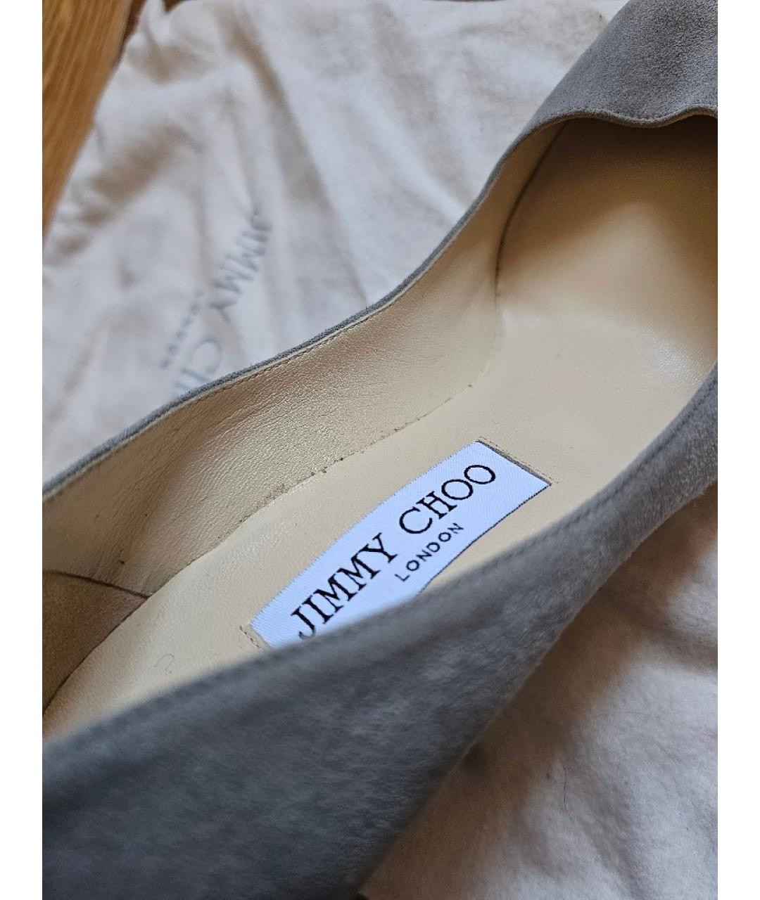 JIMMY CHOO Серые замшевые туфли, фото 4