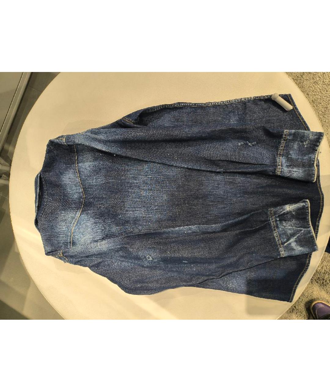 DSQUARED2 Синяя хлопковая кэжуал рубашка, фото 6