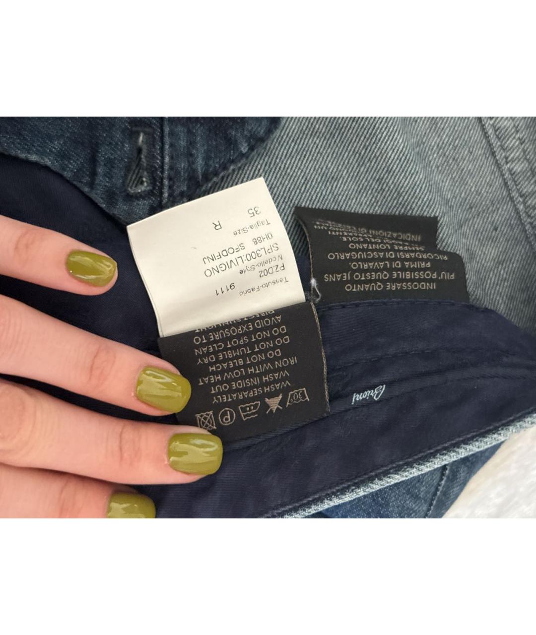 BRIONI Темно-синие хлопковые прямые джинсы, фото 5