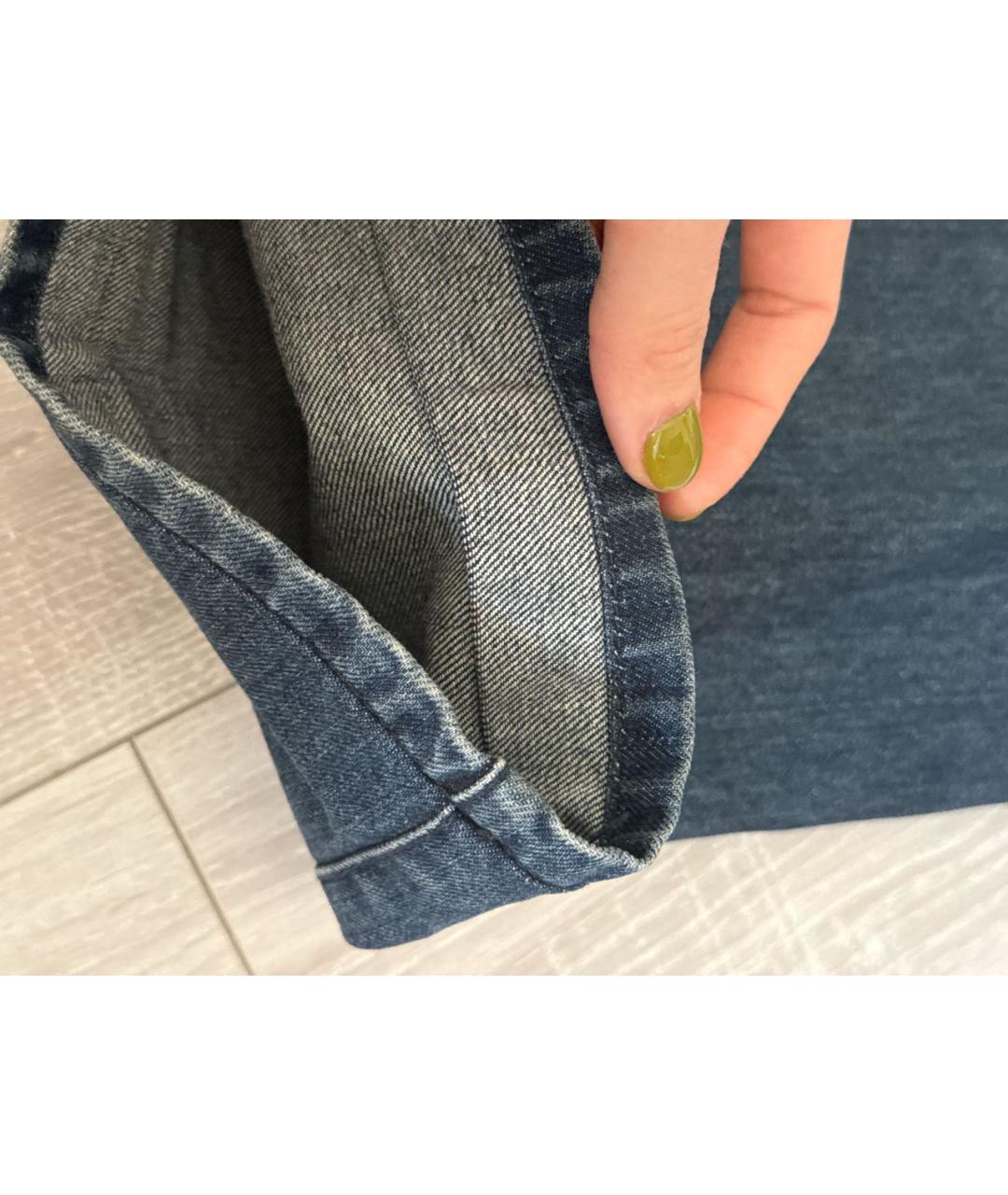 BRIONI Темно-синие хлопковые прямые джинсы, фото 7