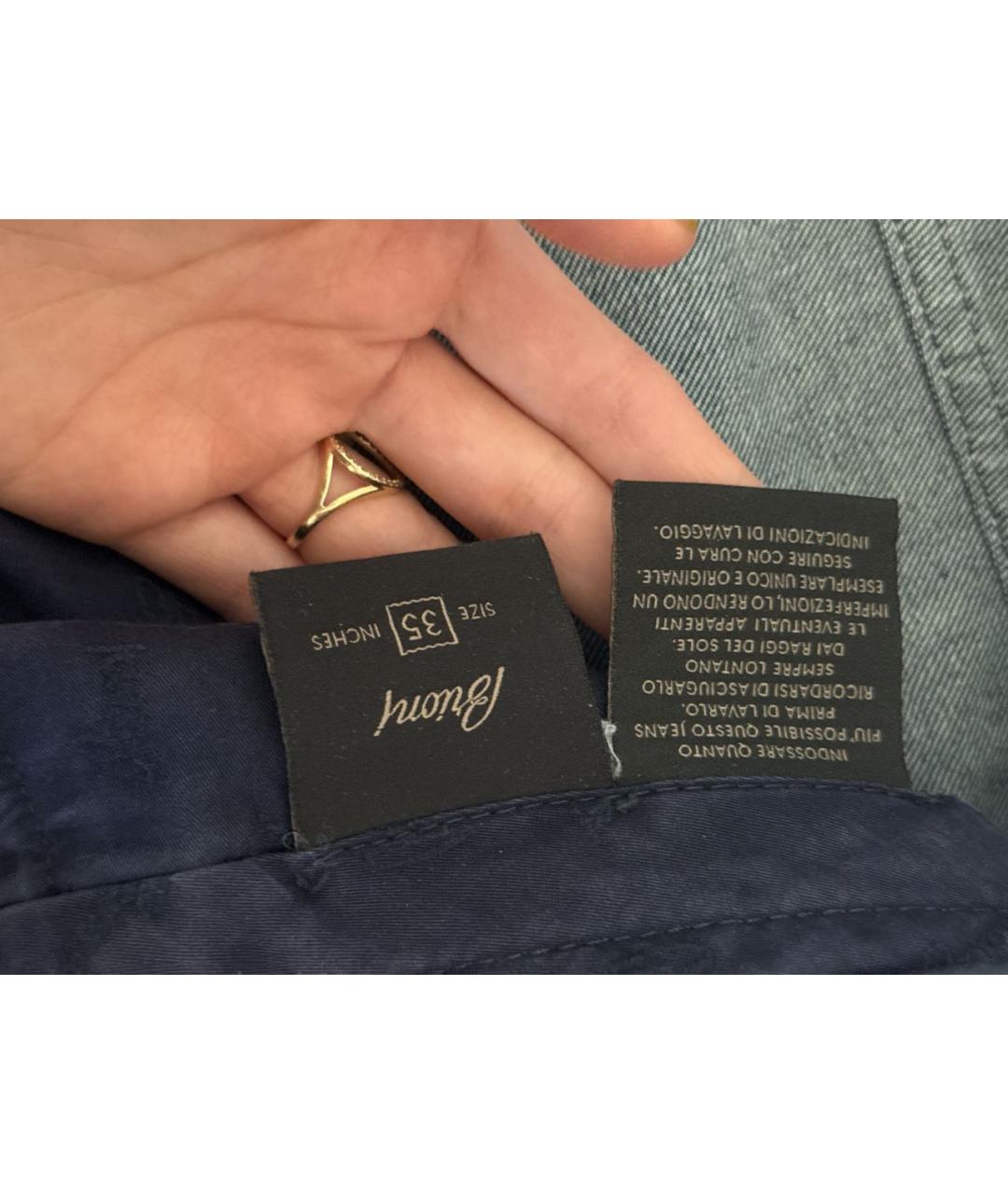 BRIONI Темно-синие хлопковые прямые джинсы, фото 4