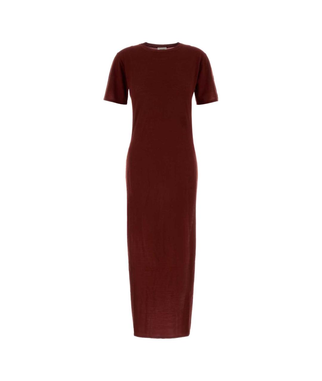 SAINT LAURENT Бордовое шерстяное повседневное платье, фото 1