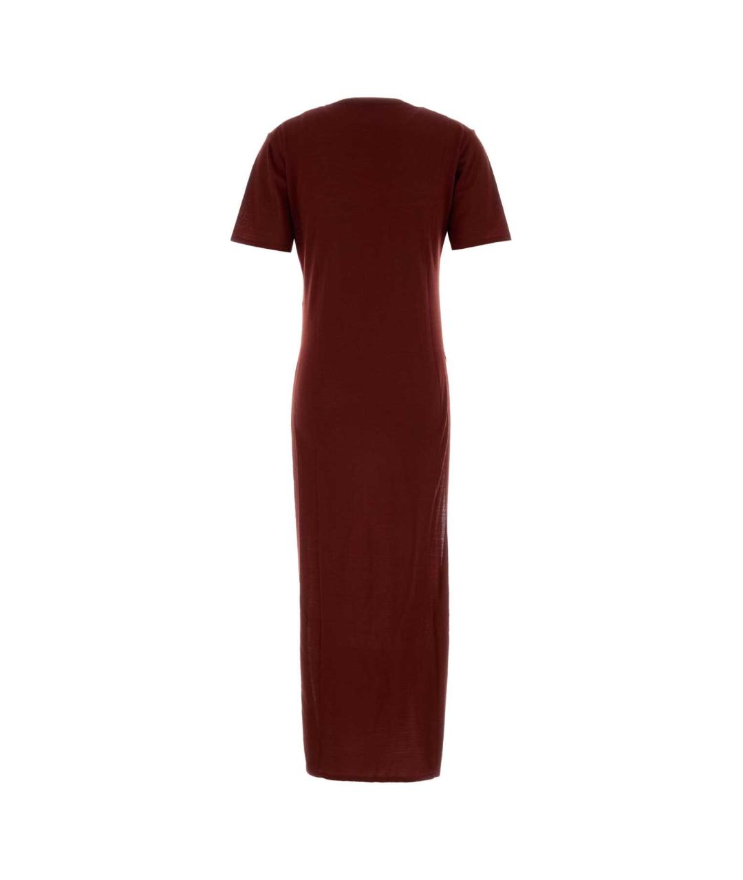 SAINT LAURENT Бордовое шерстяное повседневное платье, фото 2