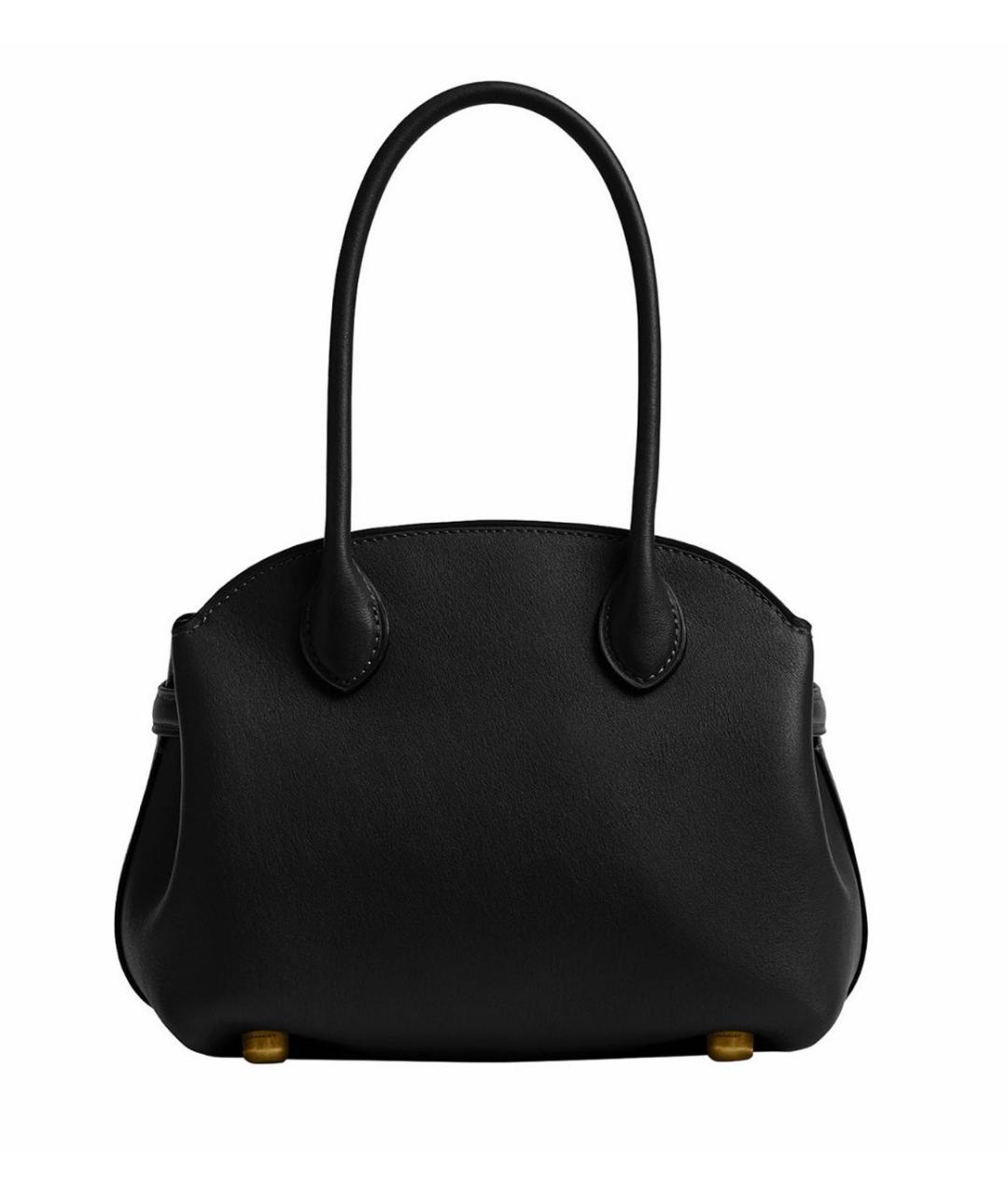 COACH Черная кожаная сумка с короткими ручками, фото 4