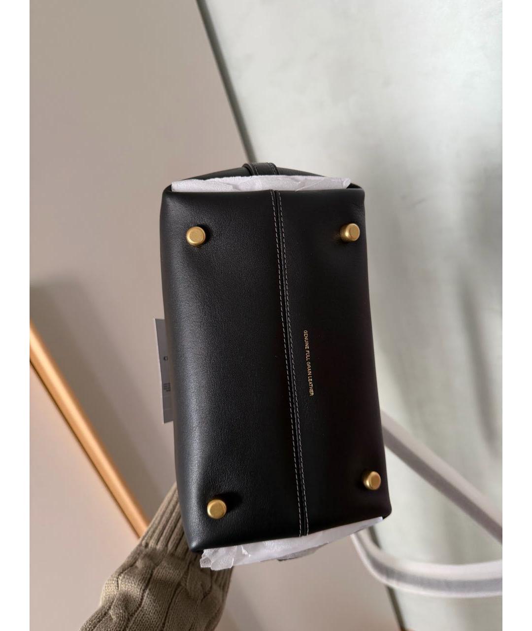 COACH Черная кожаная сумка с короткими ручками, фото 7