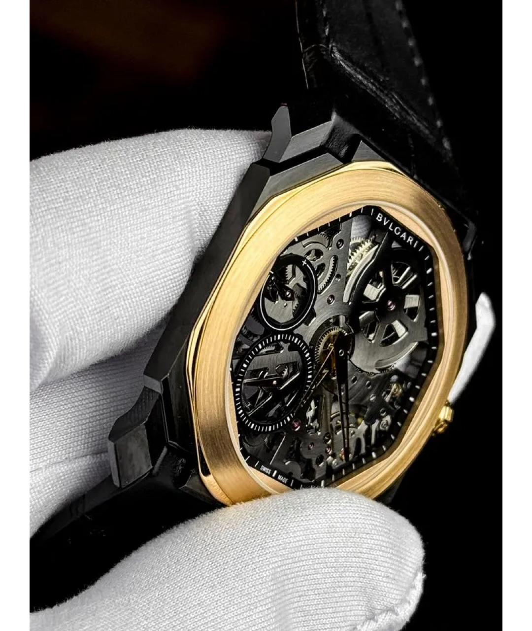 BVLGARI Черные часы из розового золота, фото 3