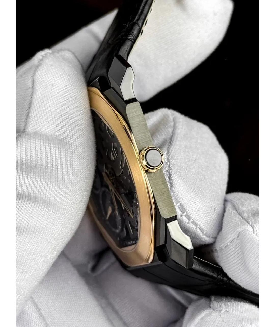 BVLGARI Черные часы из розового золота, фото 4