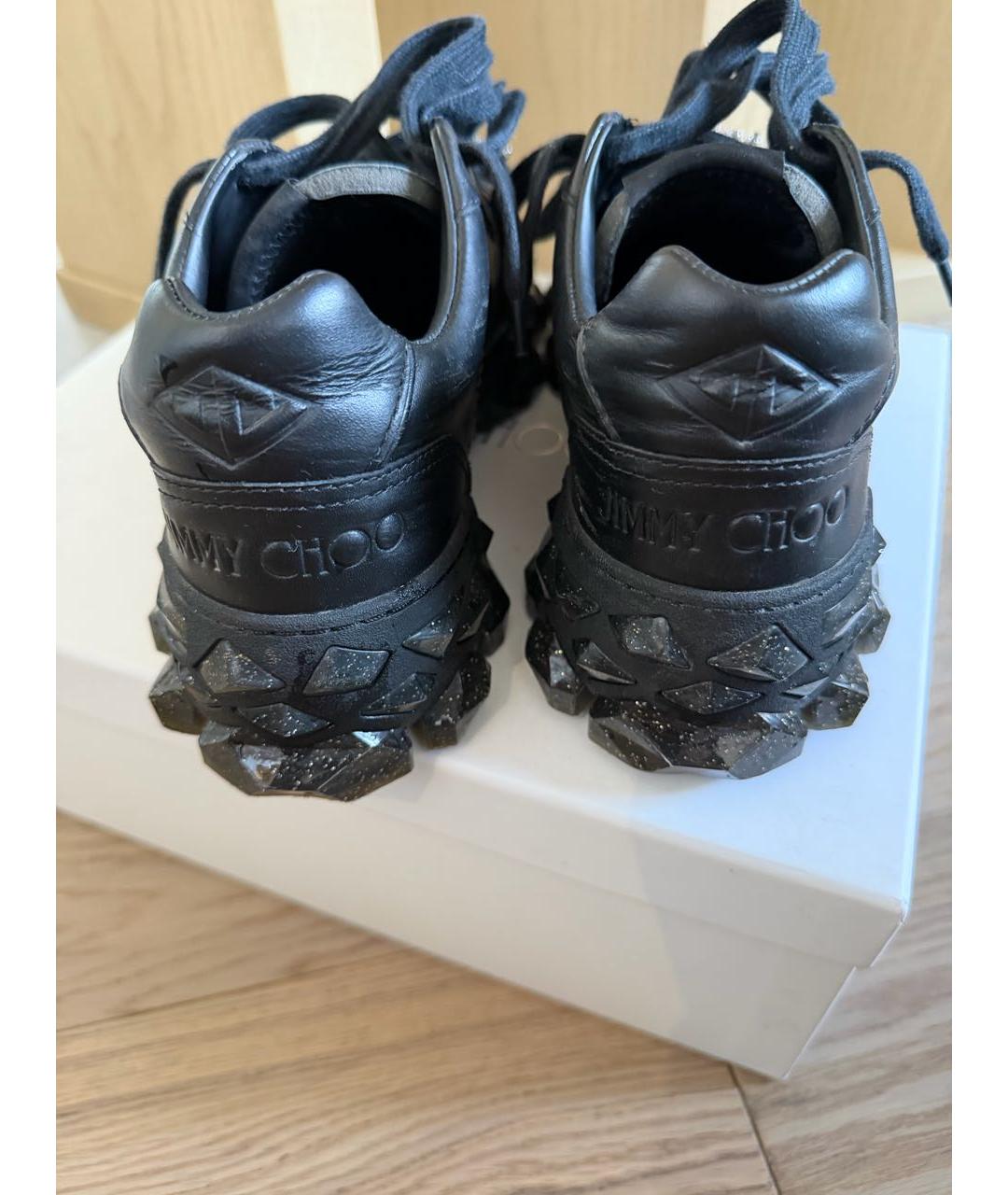 JIMMY CHOO Черные кожаные кроссовки, фото 5