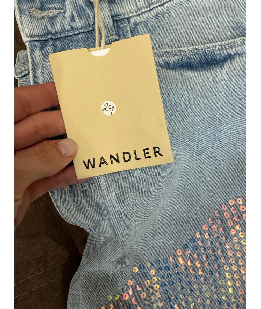 WANDLER Голубые хлопковые прямые джинсы, фото 6