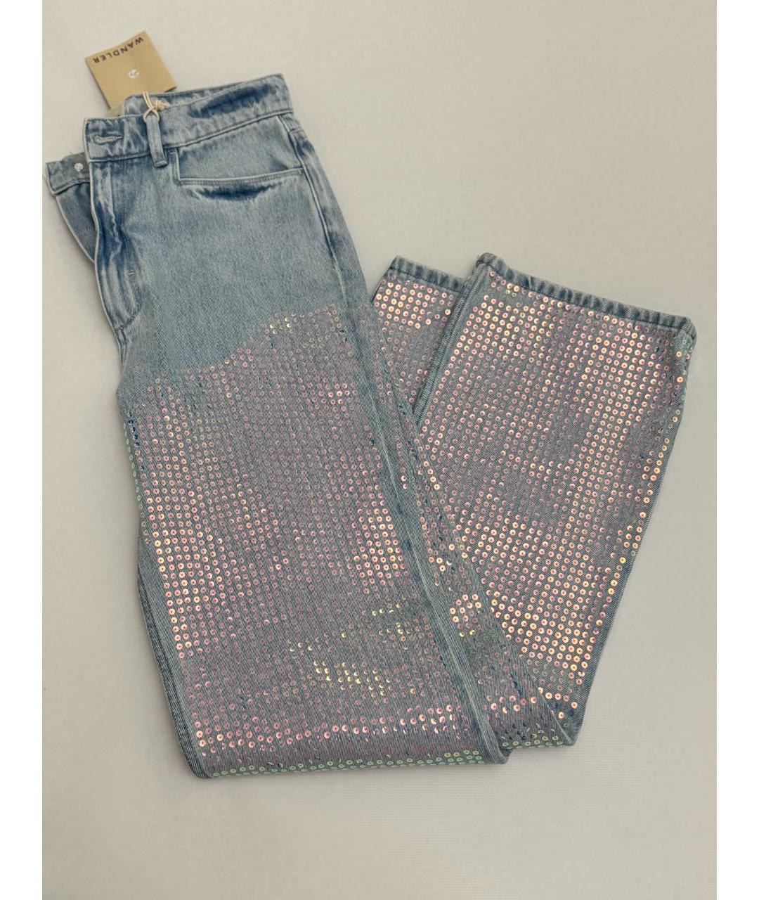 WANDLER Голубые хлопковые прямые джинсы, фото 2