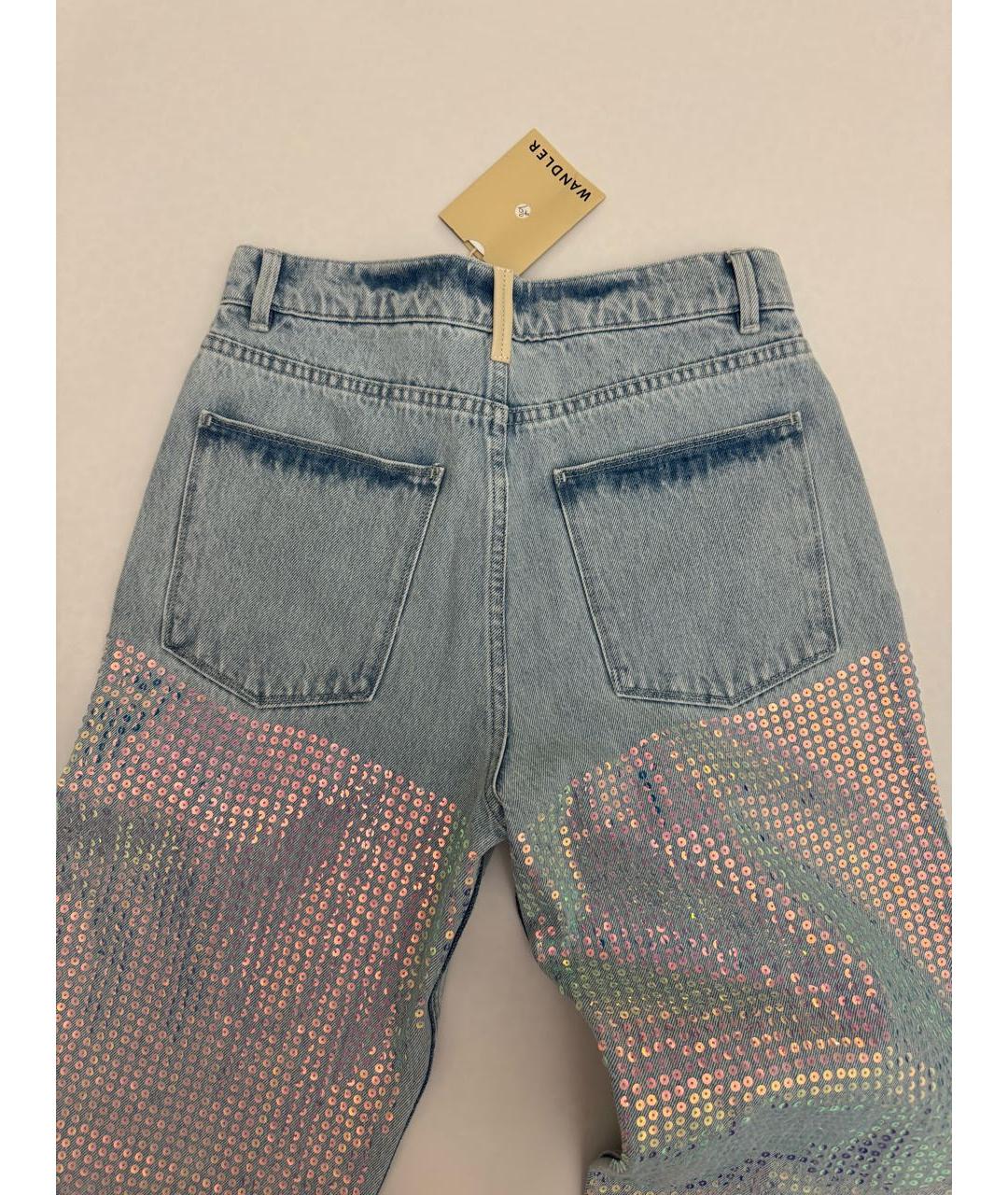 WANDLER Голубые хлопковые прямые джинсы, фото 5