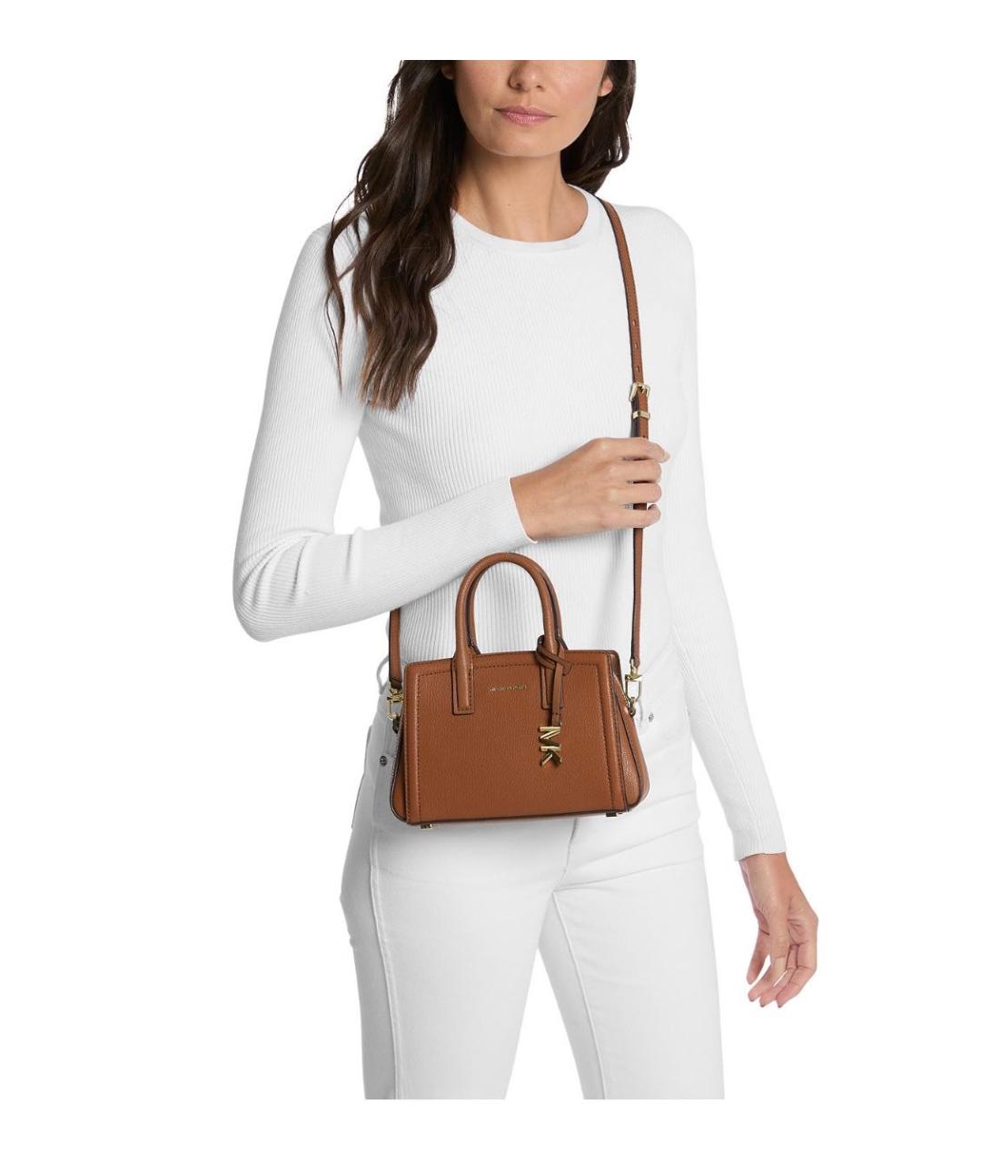 MICHAEL KORS Коричневая кожаная сумка через плечо, фото 7