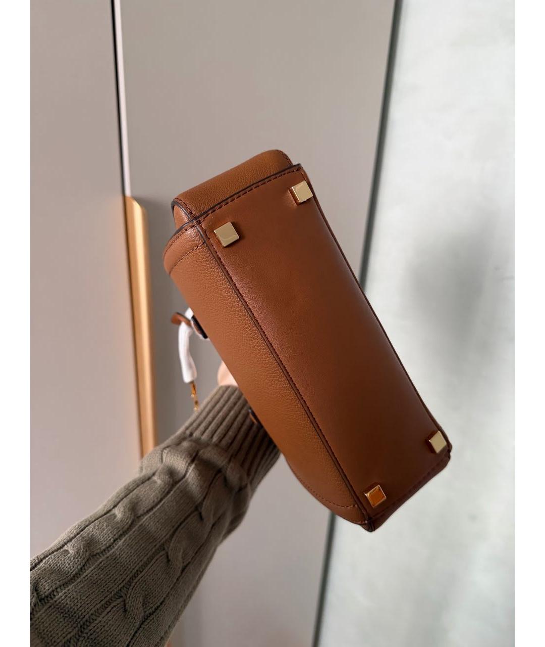 MICHAEL KORS Коричневая кожаная сумка через плечо, фото 6