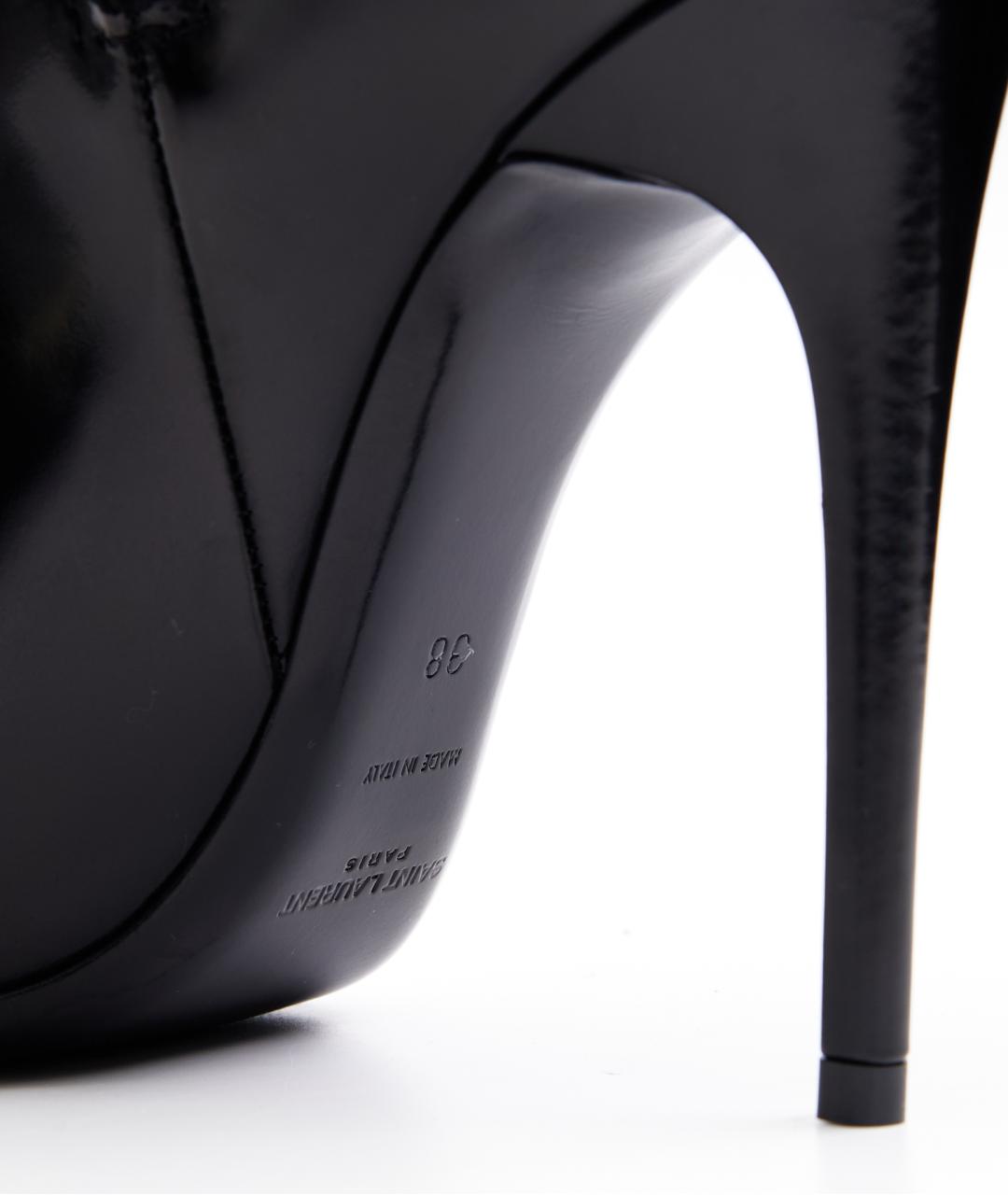 SAINT LAURENT Черные кожаные сапоги, фото 5