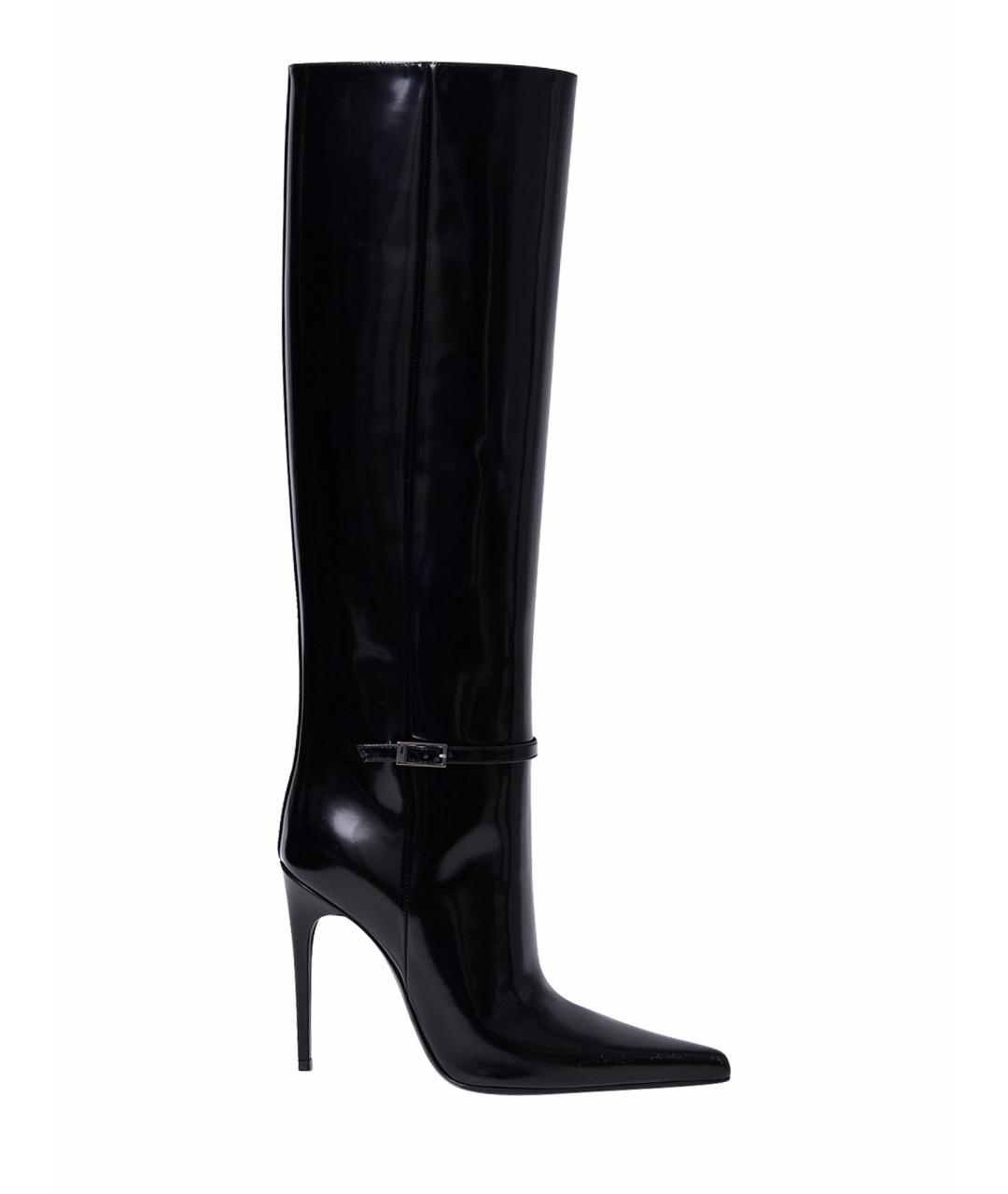 SAINT LAURENT Черные кожаные сапоги, фото 1