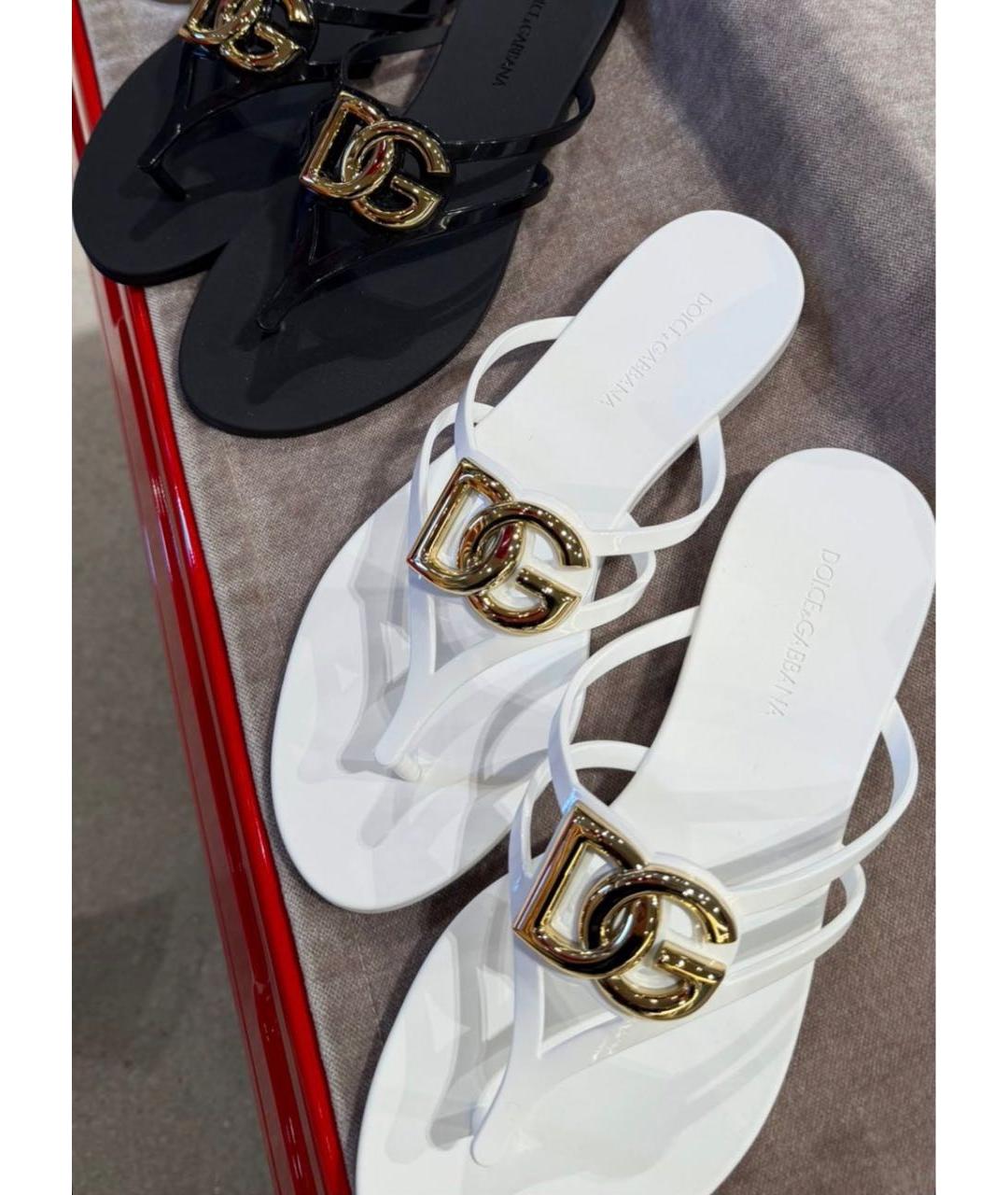 DOLCE&GABBANA Белые шлепанцы, фото 3