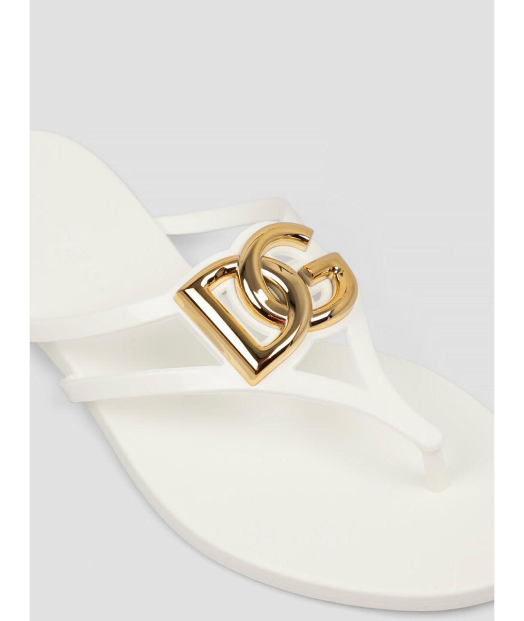 DOLCE&GABBANA Белые шлепанцы, фото 5