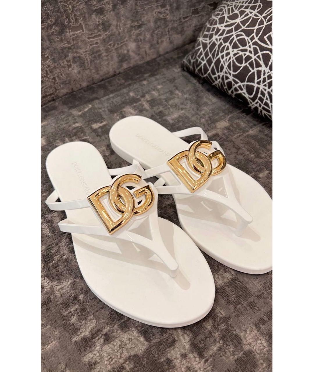 DOLCE&GABBANA Белые шлепанцы, фото 2