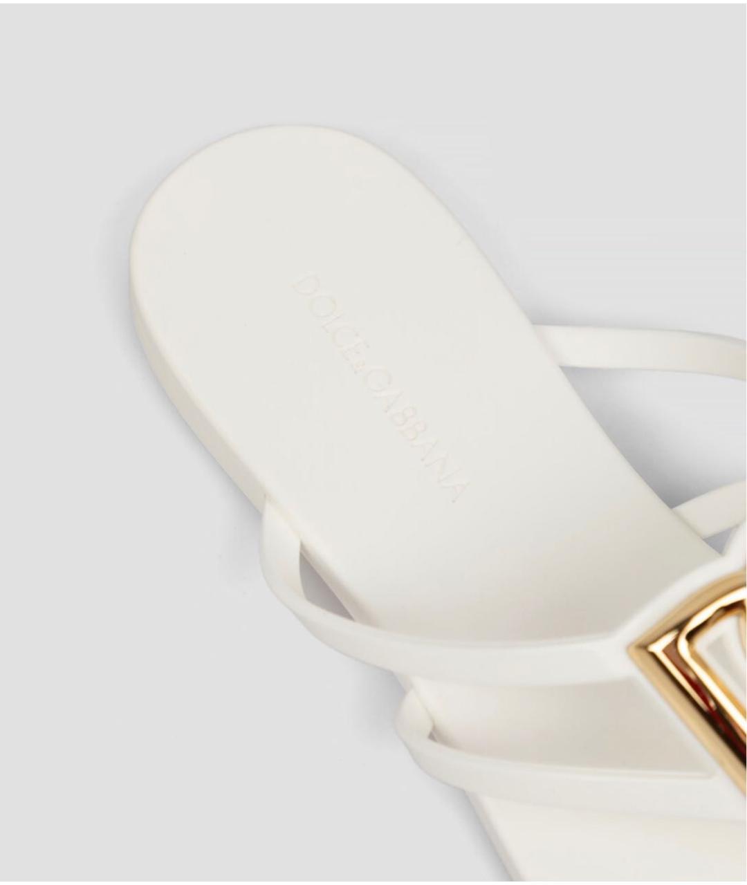 DOLCE&GABBANA Белые шлепанцы, фото 4