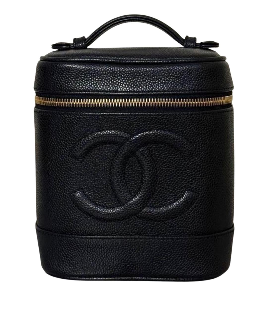 CHANEL Черная кожаная сумка с короткими ручками, фото 1