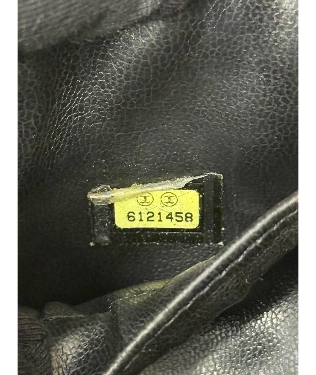 CHANEL Черная кожаная сумка с короткими ручками, фото 7