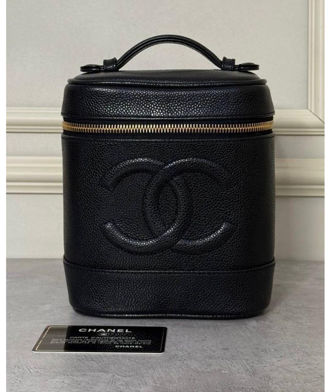 CHANEL Черная кожаная сумка с короткими ручками, фото 9