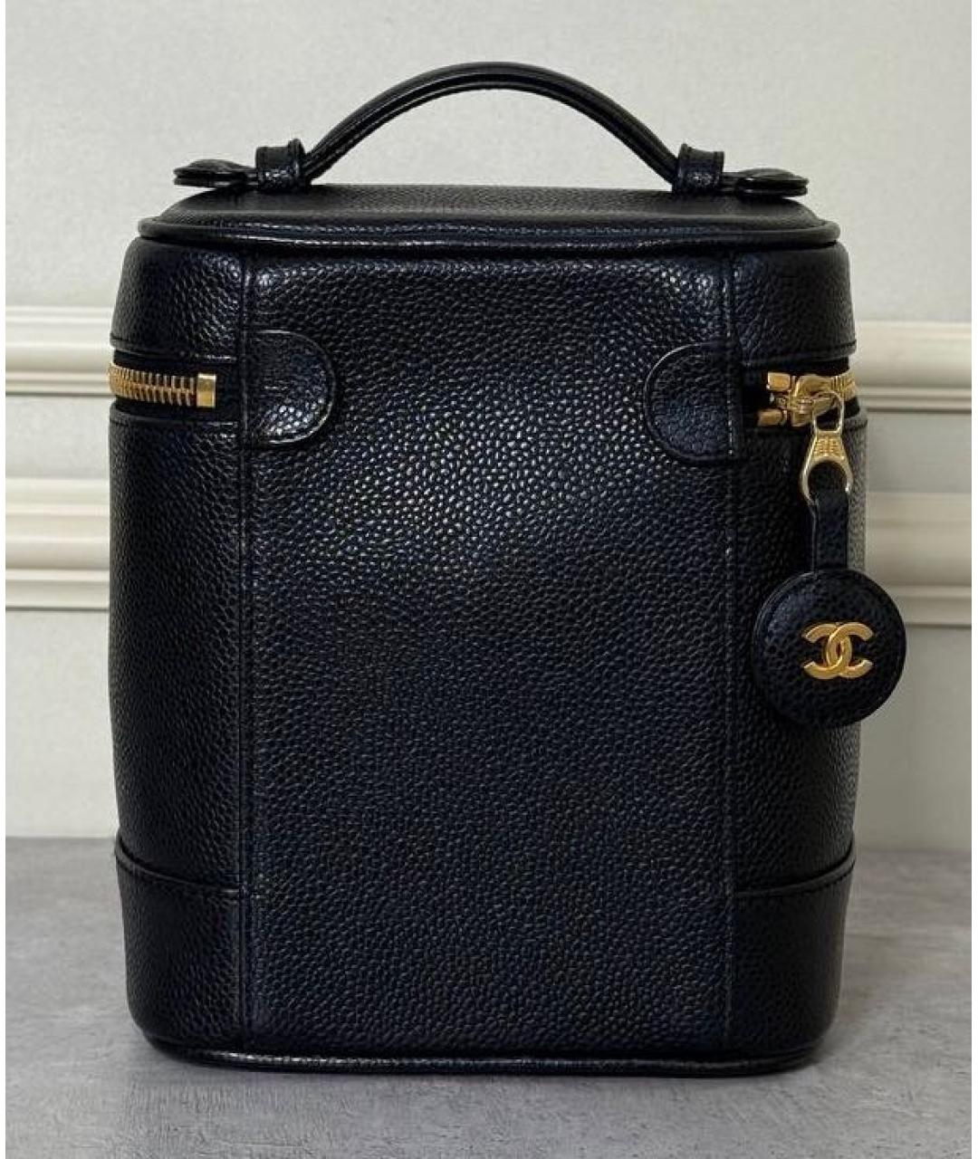 CHANEL Черная кожаная сумка с короткими ручками, фото 2