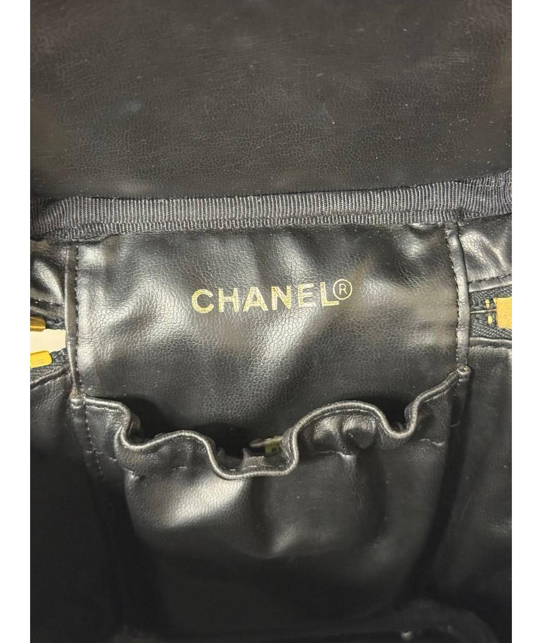 CHANEL Черная кожаная сумка с короткими ручками, фото 6