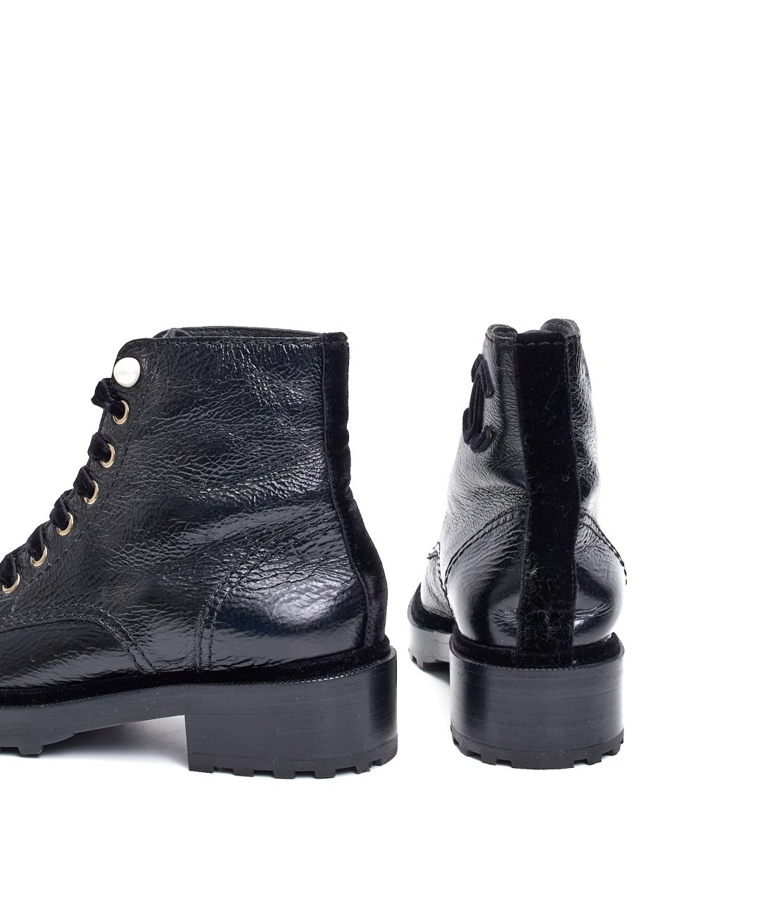 CHANEL Черные кожаные ботинки, фото 3