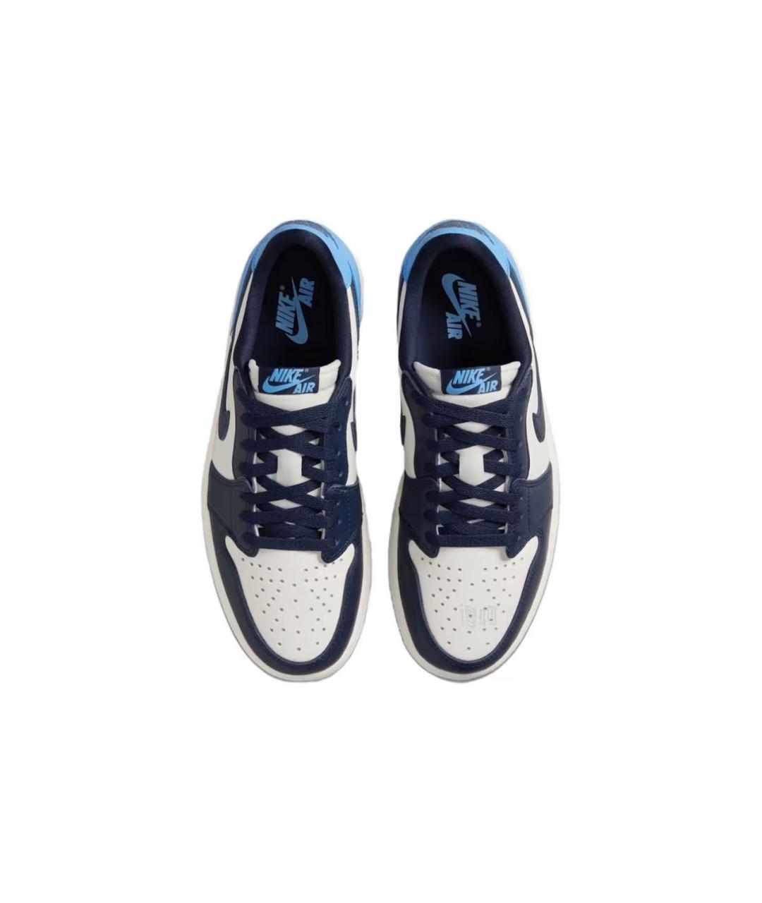 JORDAN Синие кожаные низкие кроссовки / кеды, фото 3