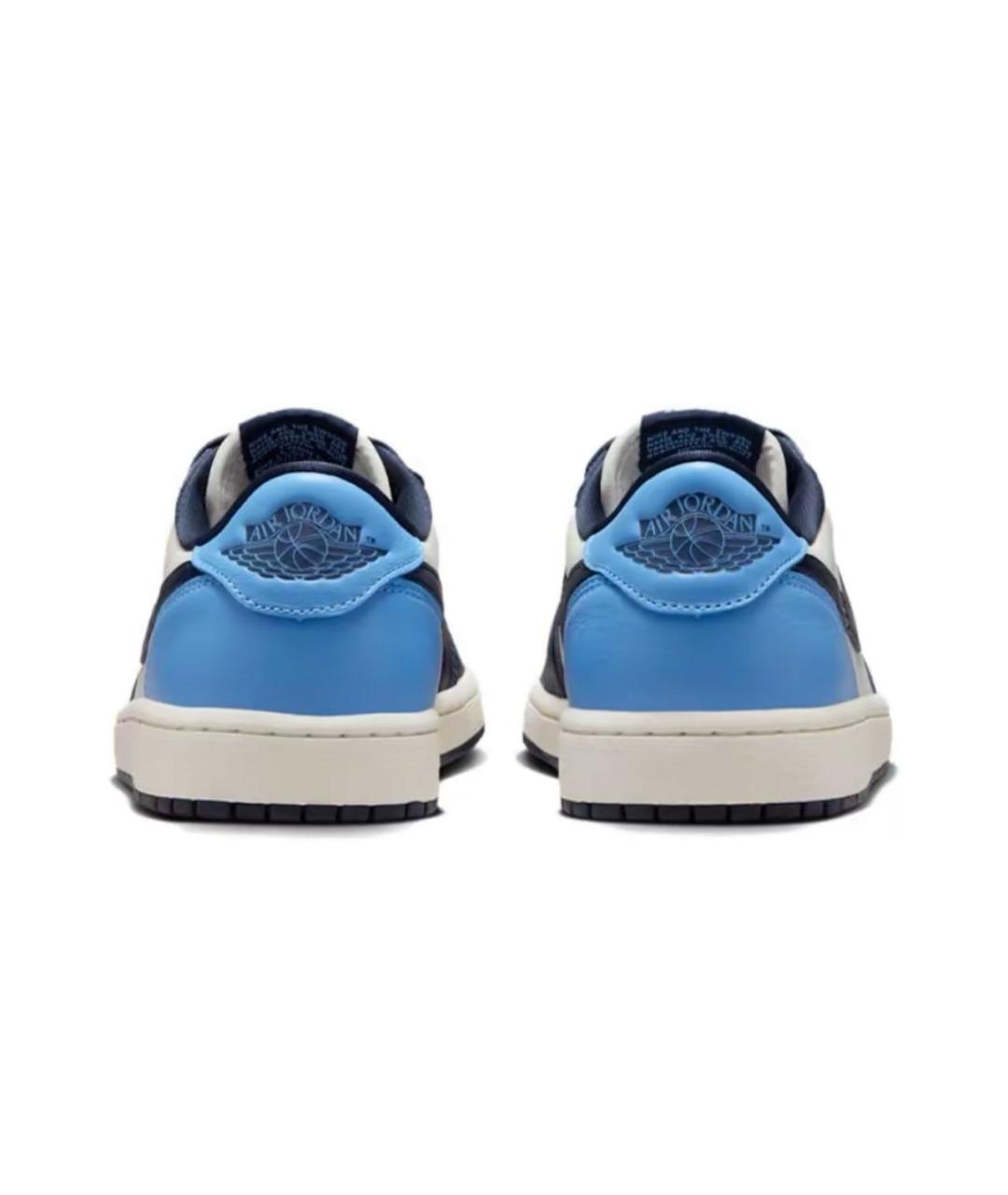 JORDAN Синие кожаные низкие кроссовки / кеды, фото 4