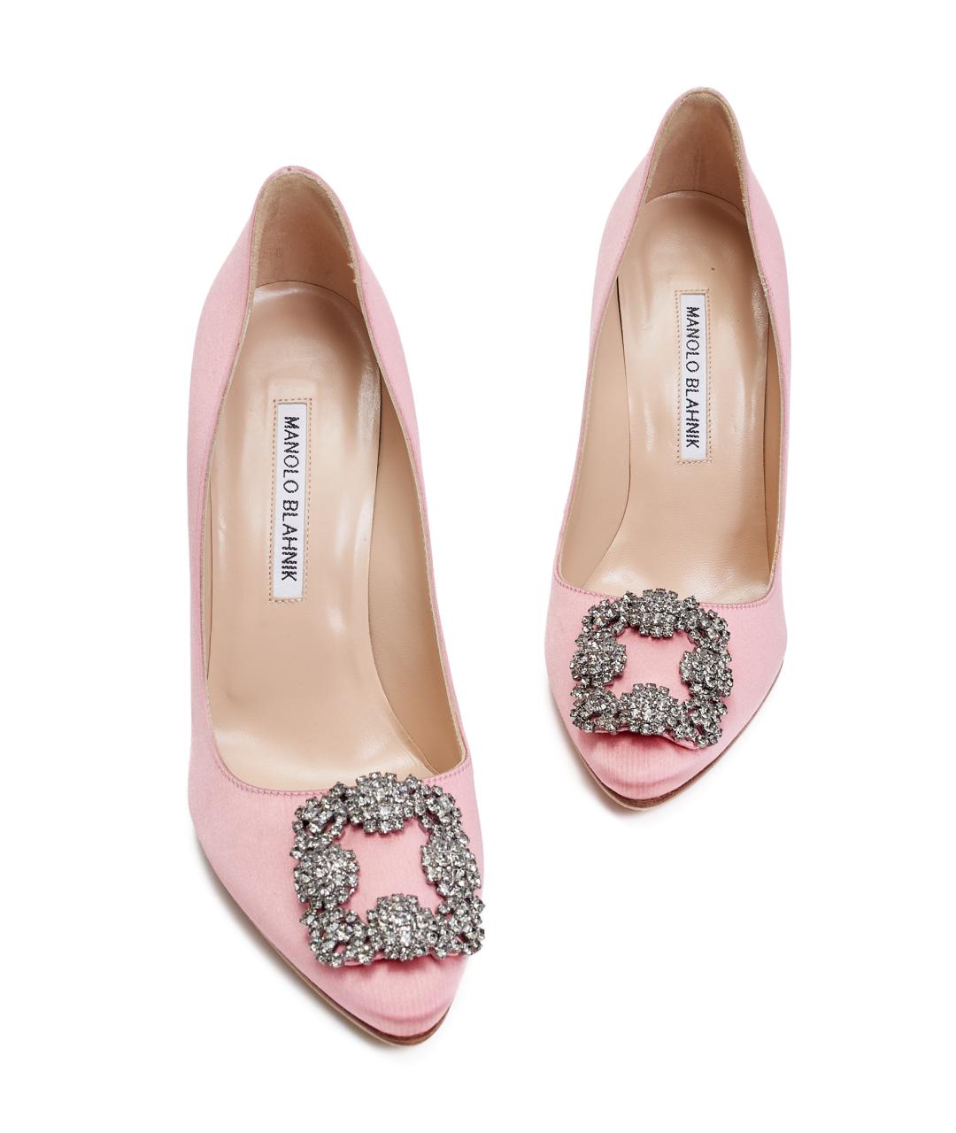 MANOLO BLAHNIK Розовые текстильные туфли, фото 5