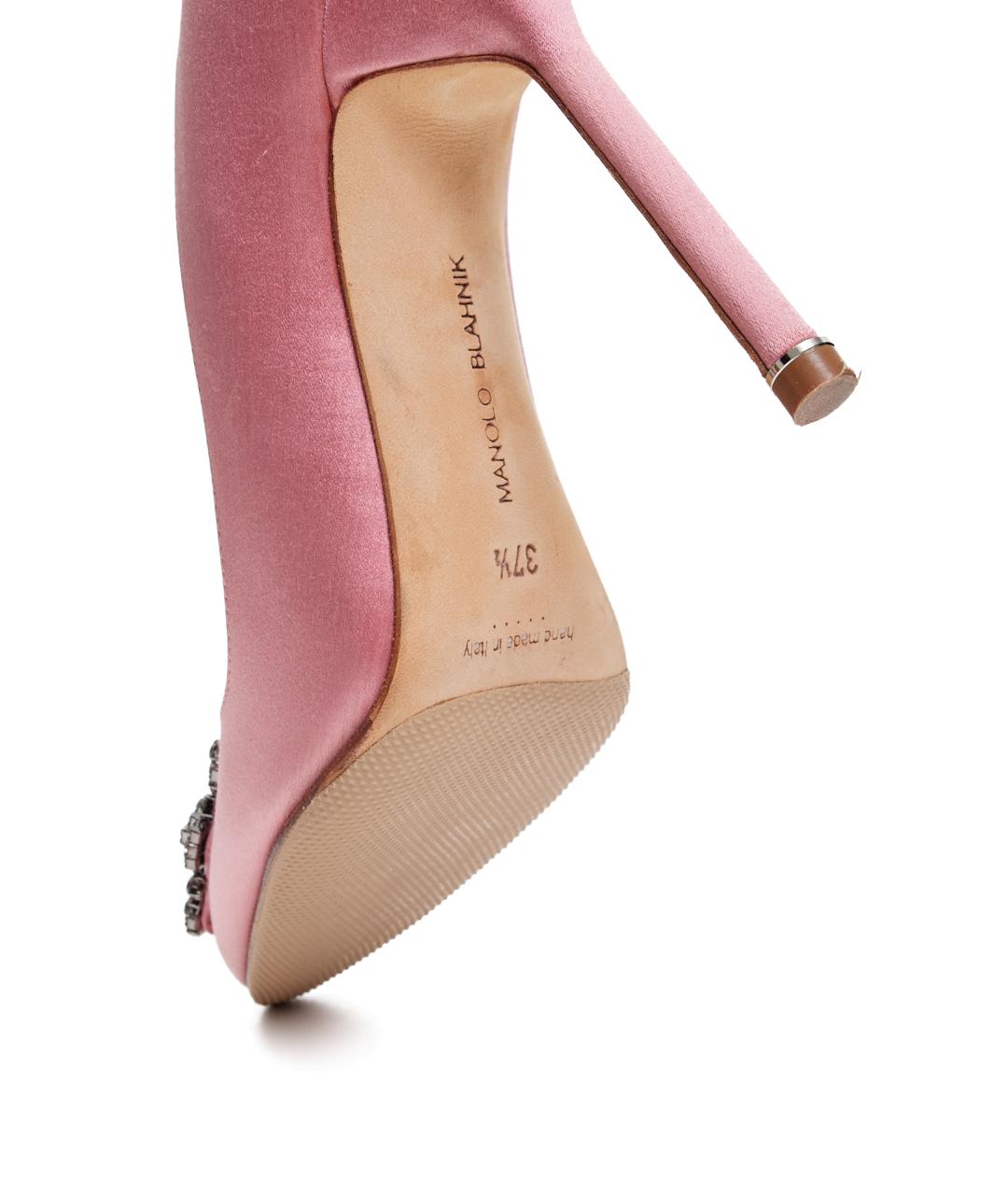 MANOLO BLAHNIK Розовые текстильные туфли, фото 6