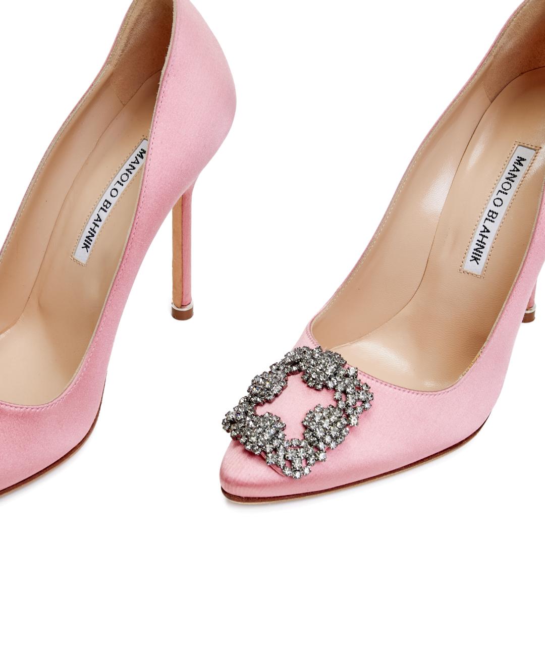 MANOLO BLAHNIK Розовые текстильные туфли, фото 4