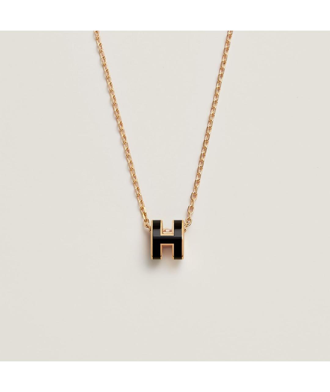 HERMES Черное металлическое колье, фото 5