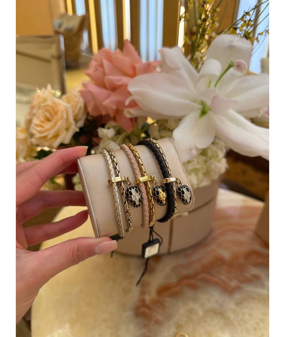 BVLGARI Розовый кожаный браслет, фото 3