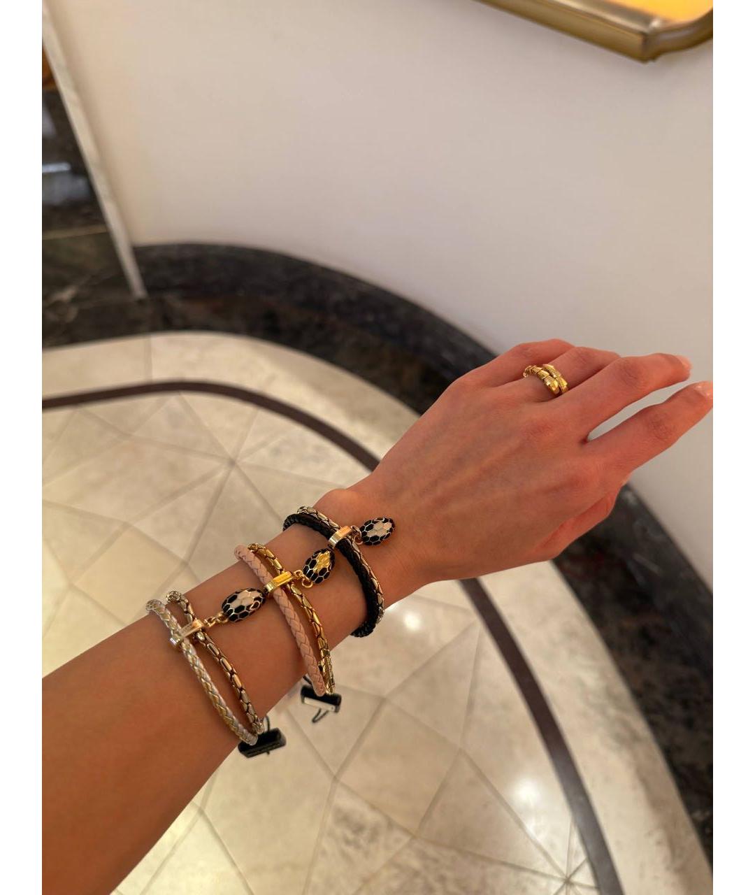 BVLGARI Розовый кожаный браслет, фото 4