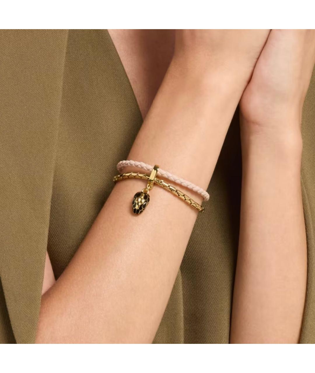 BVLGARI Розовый кожаный браслет, фото 2