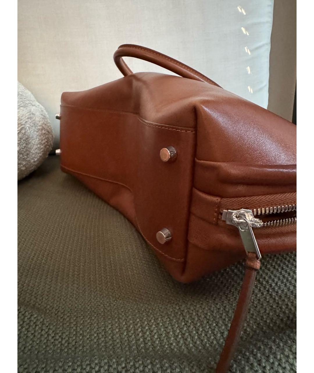 ACNE STUDIOS Коричневая кожаная сумка тоут, фото 6