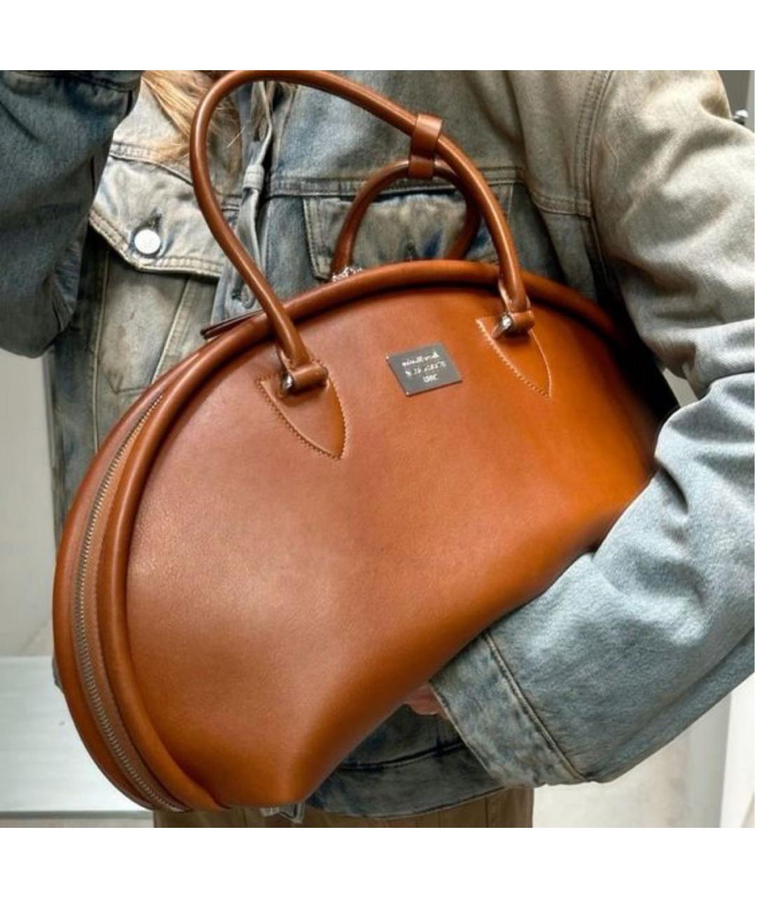 ACNE STUDIOS Коричневая кожаная сумка тоут, фото 7