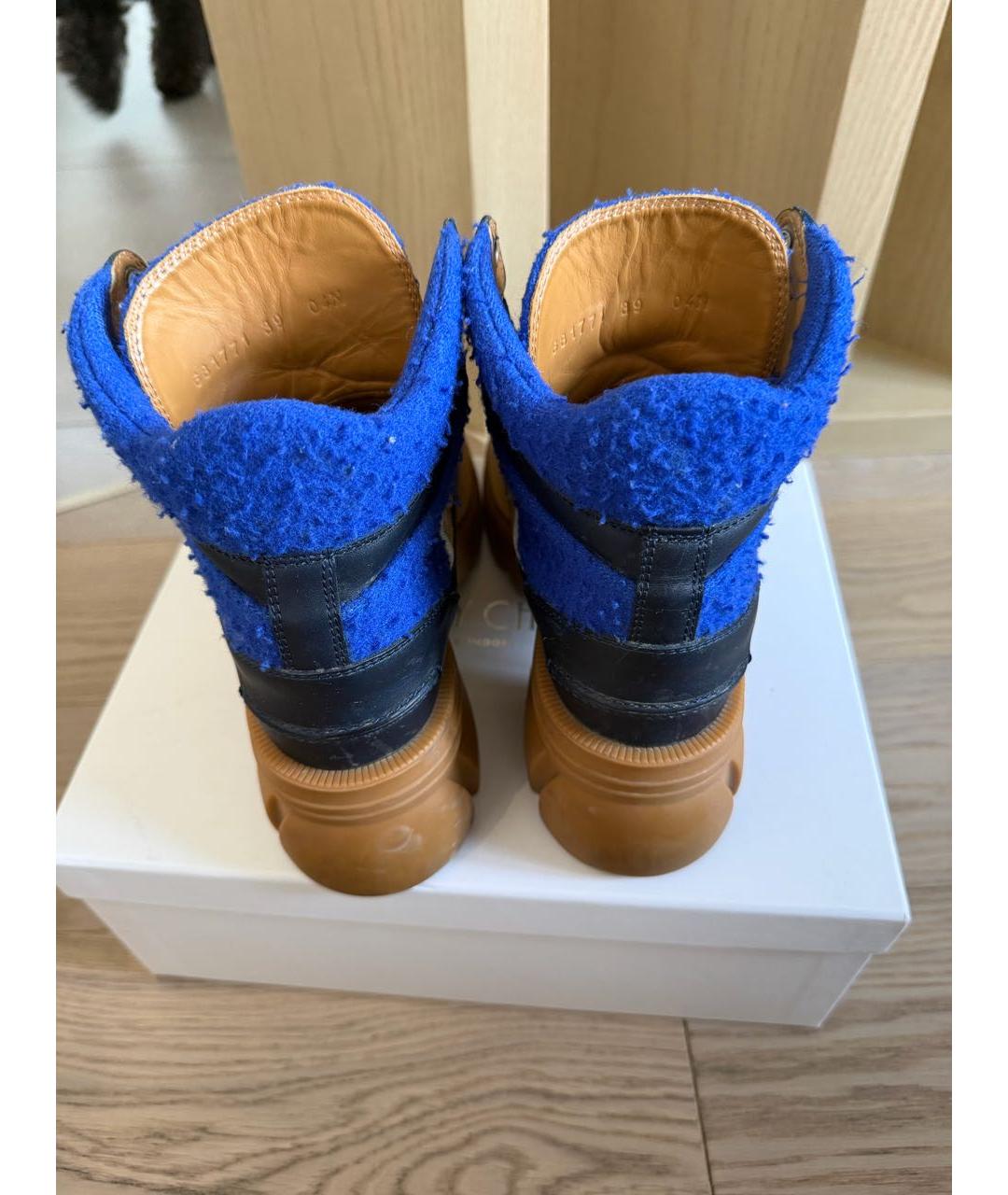 GUCCI Синие кожаные ботинки, фото 4