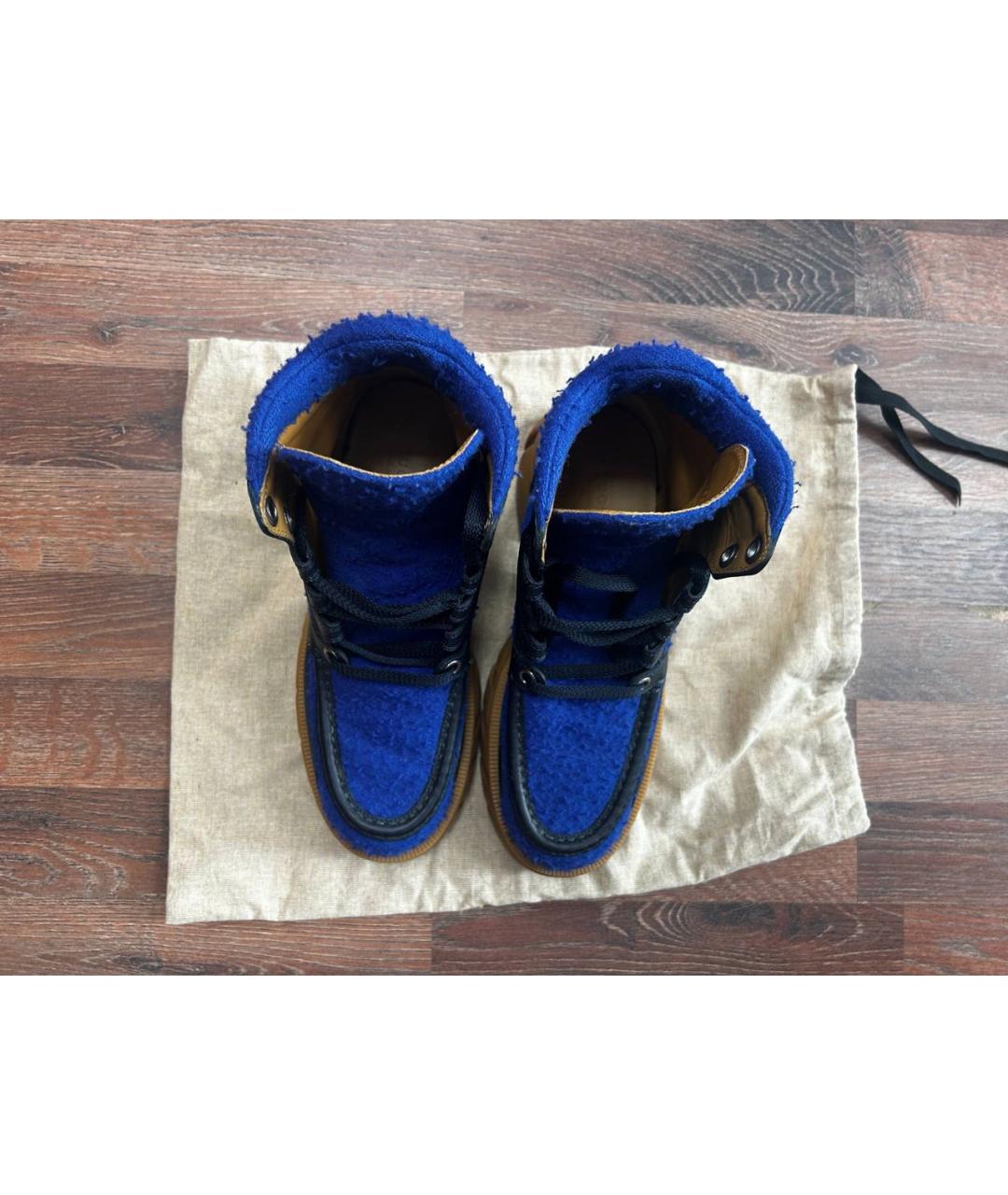 GUCCI Синие кожаные ботинки, фото 3