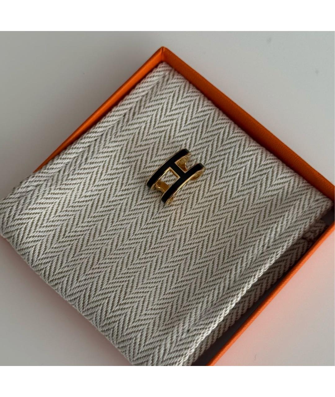 HERMES Черные металлические серьги, фото 3